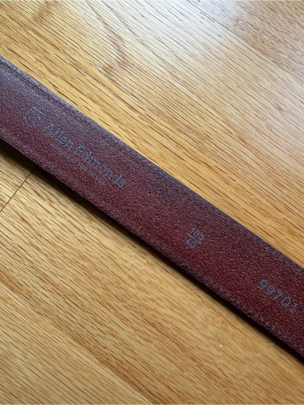 Allen Edmonds Two-Tone Brown and Black Leather Belt with Brass Buckle